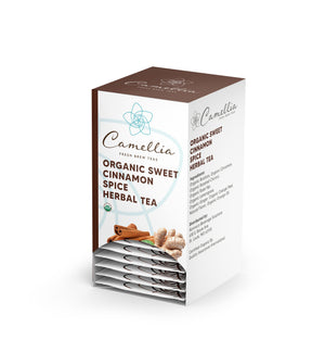 Camellia Organic Sweet Cinnamon Spice Herbal Hot Tea Packets