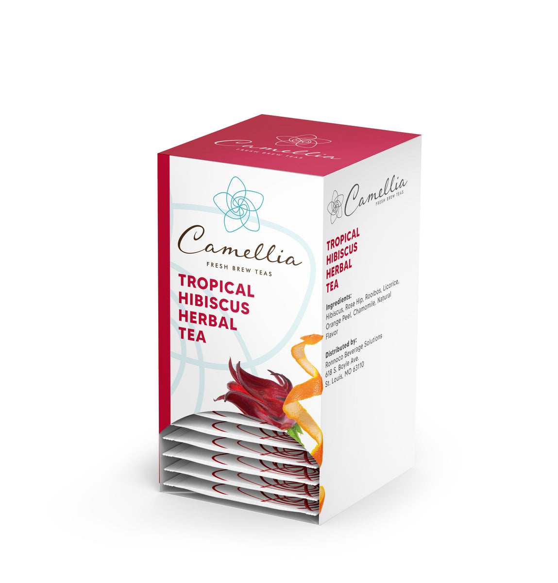 Camellia Tropical Hibiscus Herbal Hot Tea Packets – Ronnoco Coffee