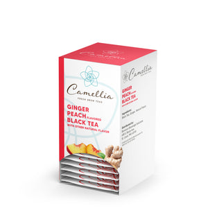 Camellia Ginger Peach Flavored Black Hot Tea Packets
